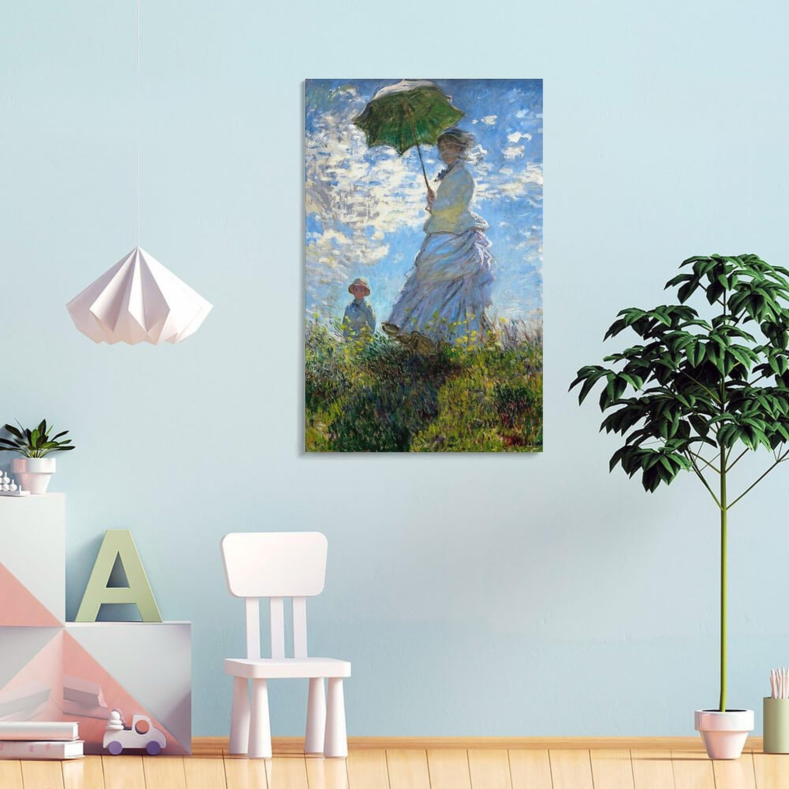 Amazon.co.jp: 素晴らしい絵画 クロード・モネ「日傘をさす女